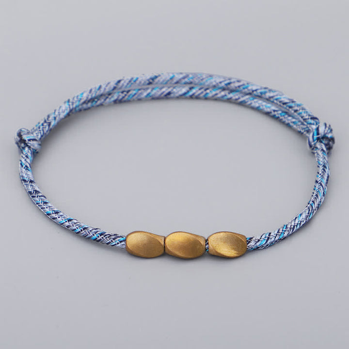 Buddha Stones Pulsera de equilibrio con cuentas de cobre dorado de varios colores - Azul cielo - image 6