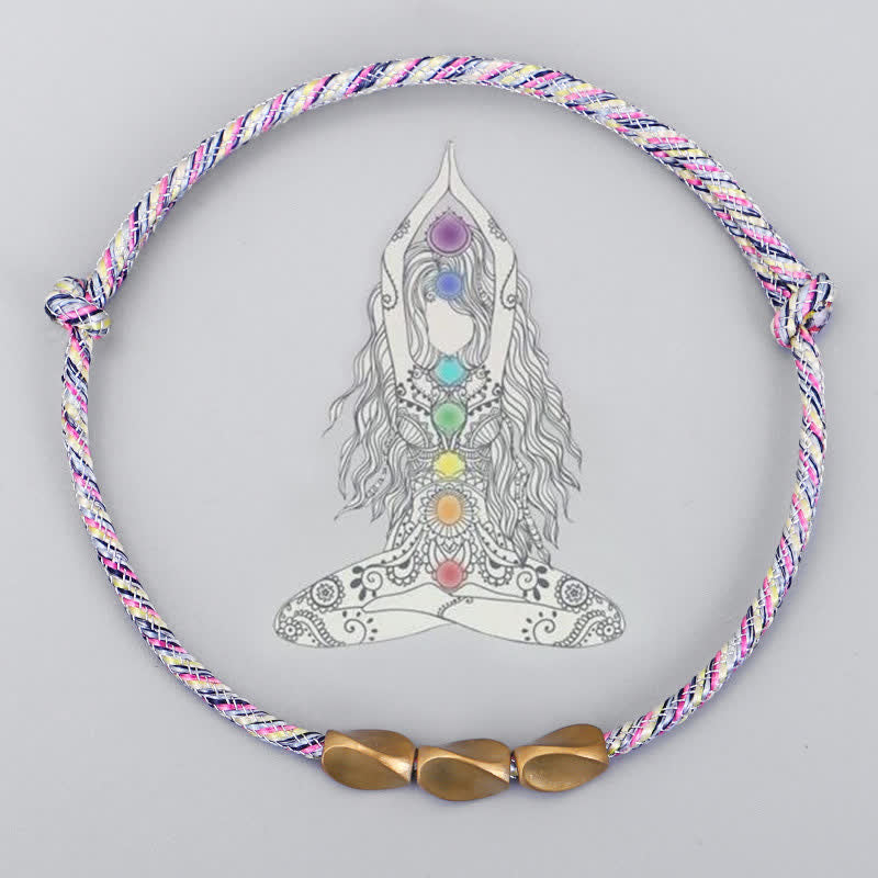 Buddha Stones Pulsera de equilibrio con cuentas de cobre dorado de varios colores - image 1