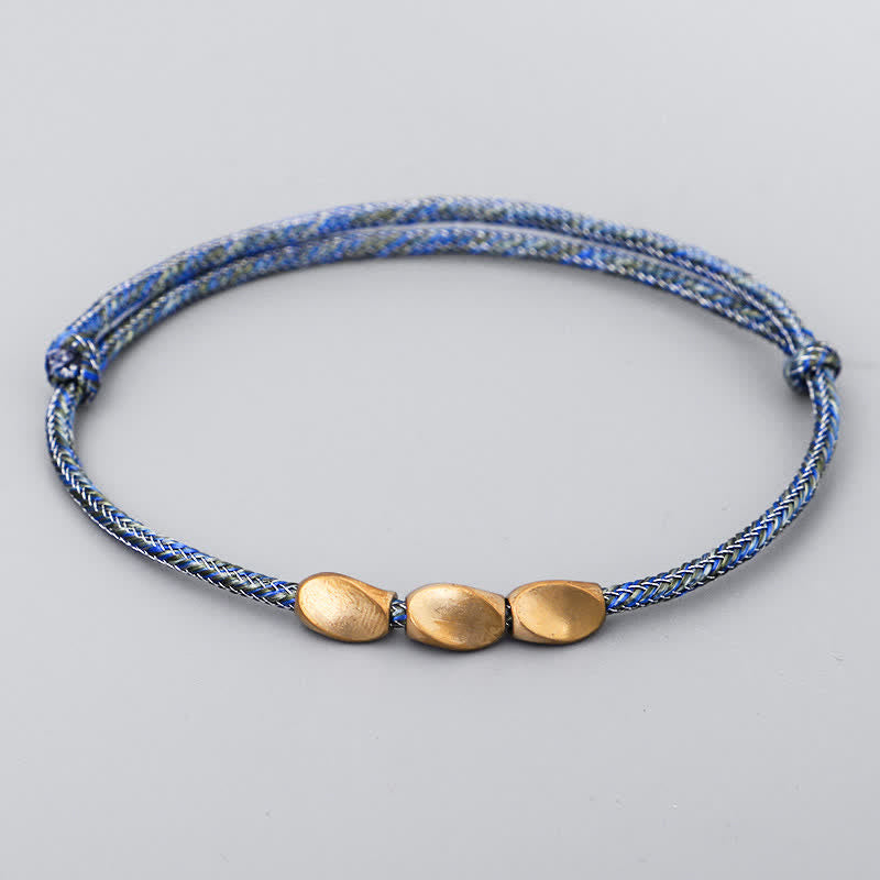 Buddha Stones Pulsera de equilibrio con cuentas de cobre dorado de varios colores - Azul oscuro - image 10