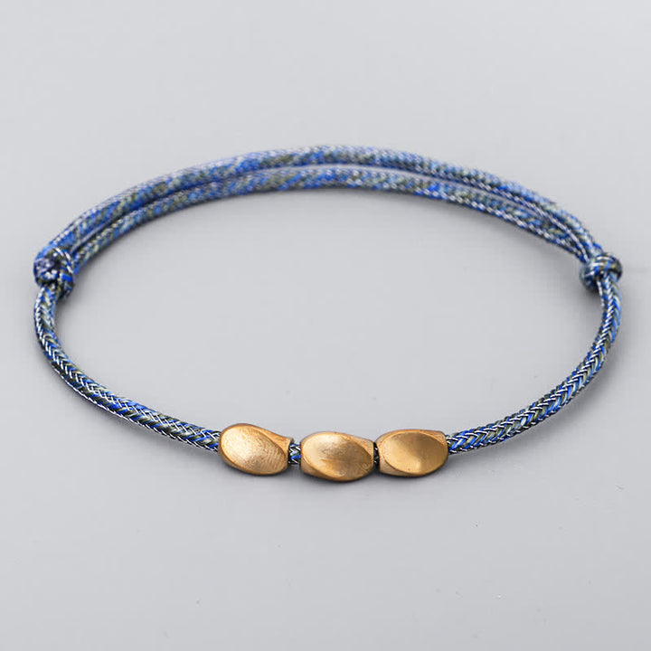 Buddha Stones Pulsera de equilibrio con cuentas de cobre dorado de varios colores - Azul oscuro - image 10