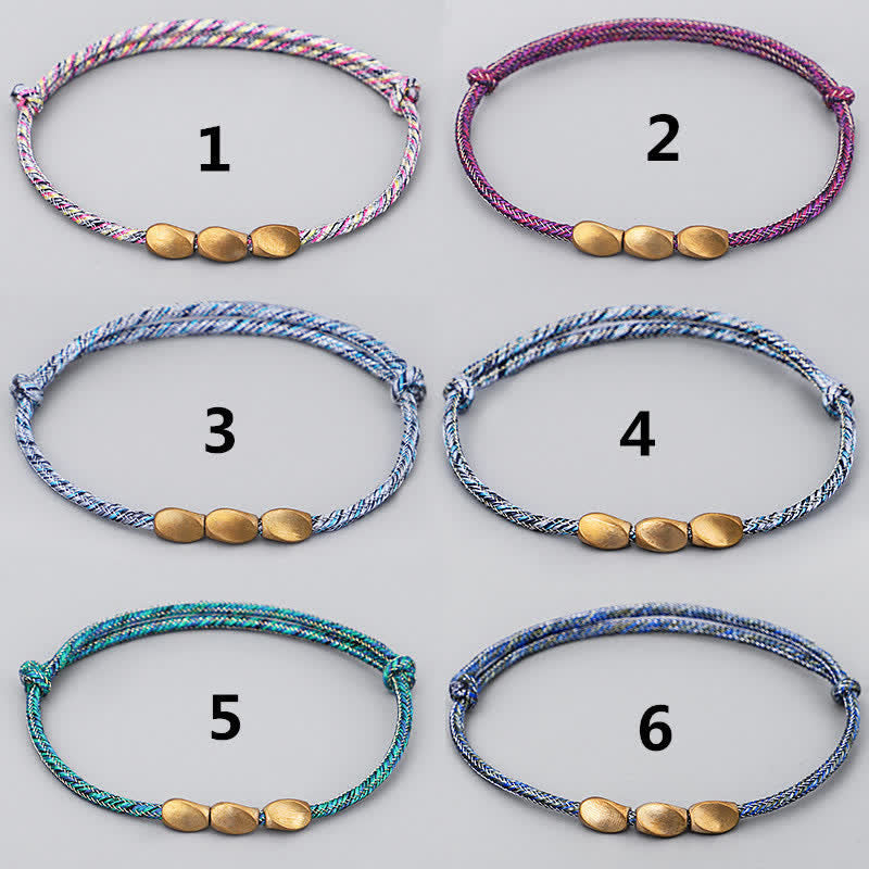 Buddha Stones Pulsera de equilibrio con cuentas de cobre dorado de varios colores - image 14