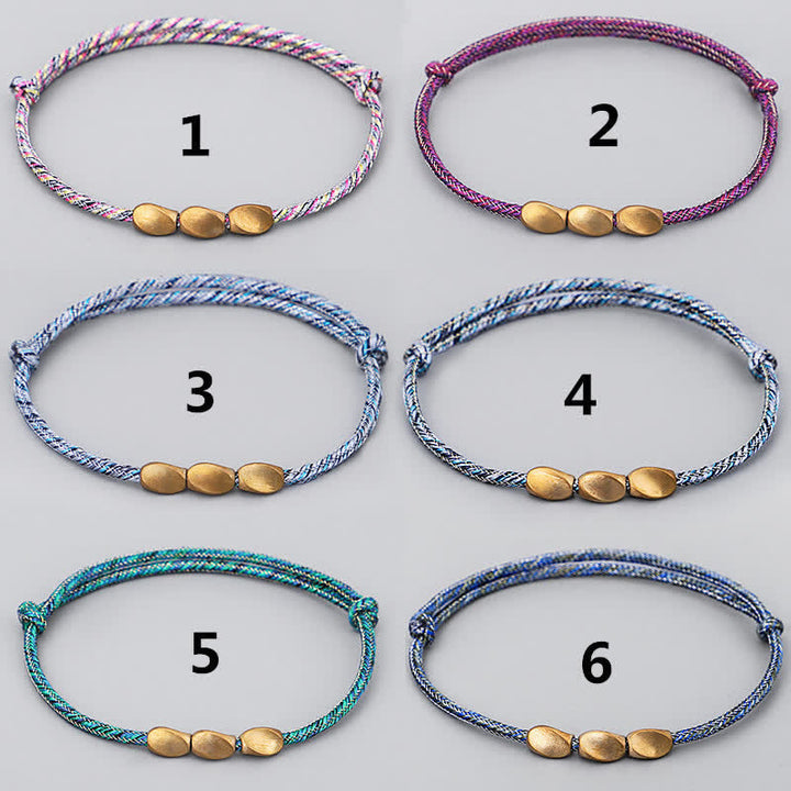 Buddha Stones Pulsera de equilibrio con cuentas de cobre dorado de varios colores - image 14