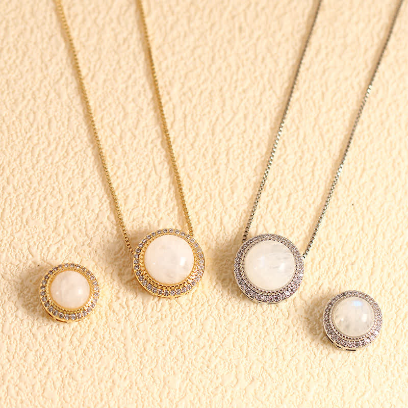 Buddha Stones Collar curativo con incrustaciones de múltiples cuentas de cristal de cuarzo rosa natural. - Piedra lunar natural (el color puede variar) - Cadena plateada con cuentas de 10 mm - image 13