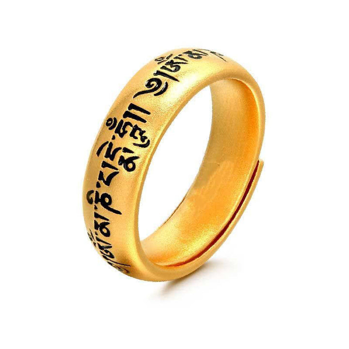 Buddha Stones Anillo de pureza ajustable con seis palabras verdaderas: 'Om Mani Padme Hum' - image 2