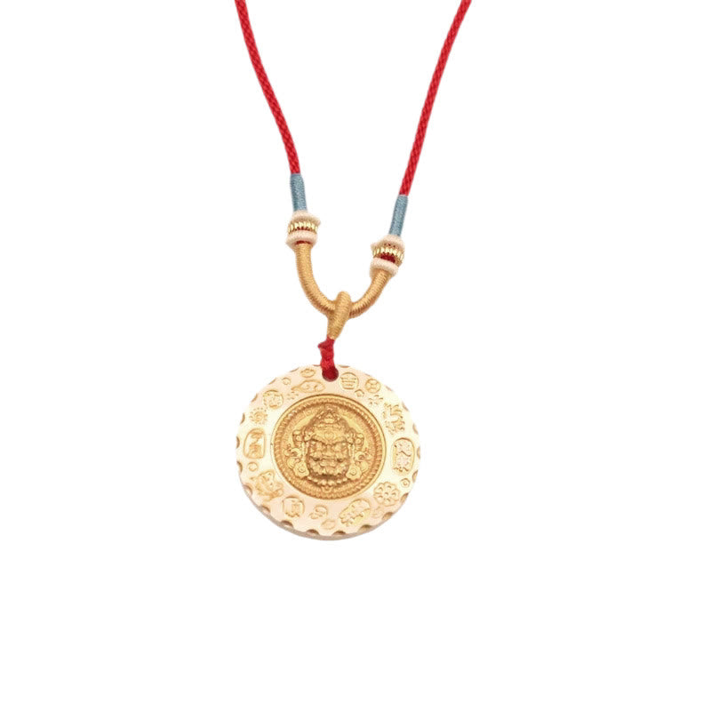 Buddha Stones Colgante de collar de aleación con colgante de protección del dios de la riqueza Jambhala amarillo tibetano - image 10