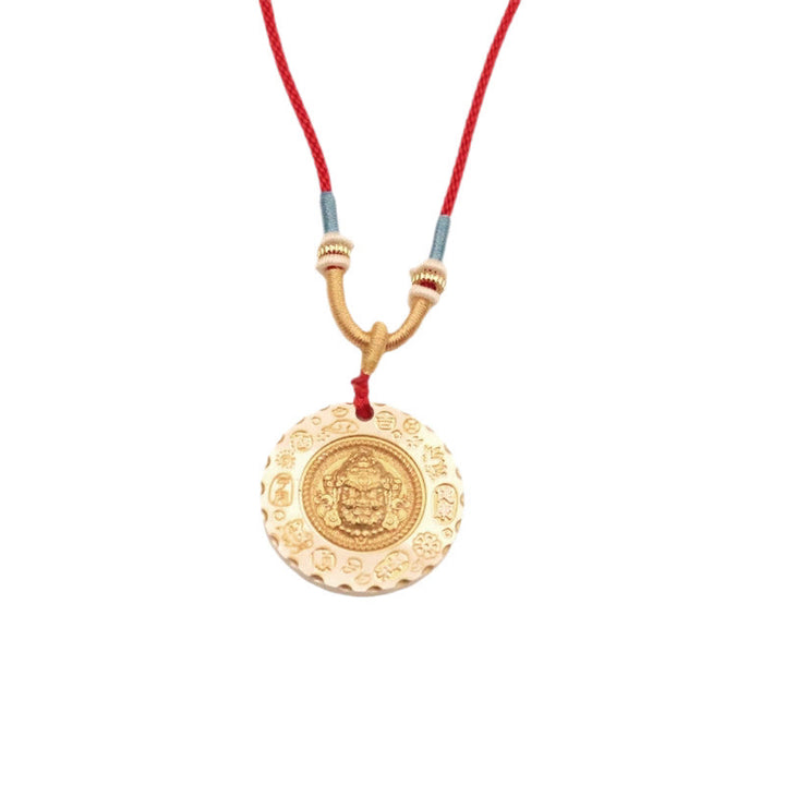 Buddha Stones Colgante de collar de aleación con colgante de protección del dios de la riqueza Jambhala amarillo tibetano - image 10