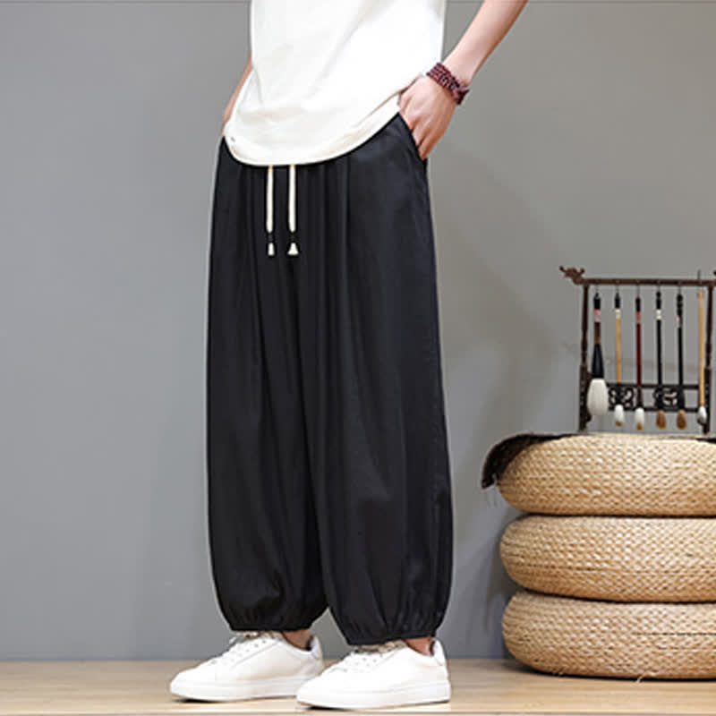 Buddha Stones Pantalones harem cortos para hombre Summer Zen con cintura elástica y puños, con bolsillos. - image 33