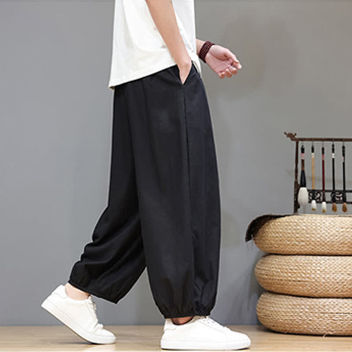 Buddha Stones Pantalones harem cortos para hombre Summer Zen con cintura elástica y puños, con bolsillos. - image 35