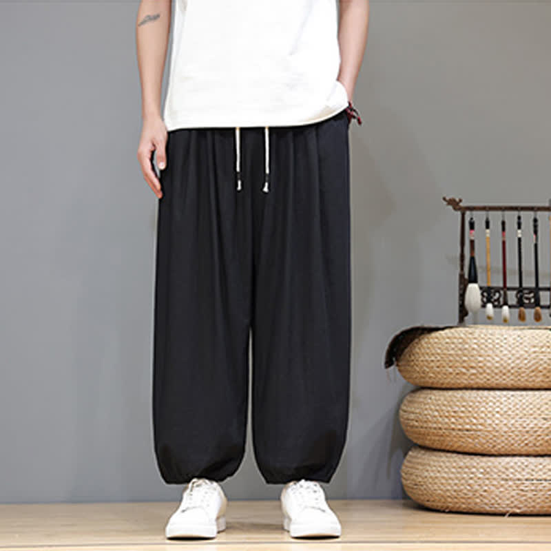 Buddha Stones Pantalones harem cortos para hombre Summer Zen con cintura elástica y puños, con bolsillos. - image 31