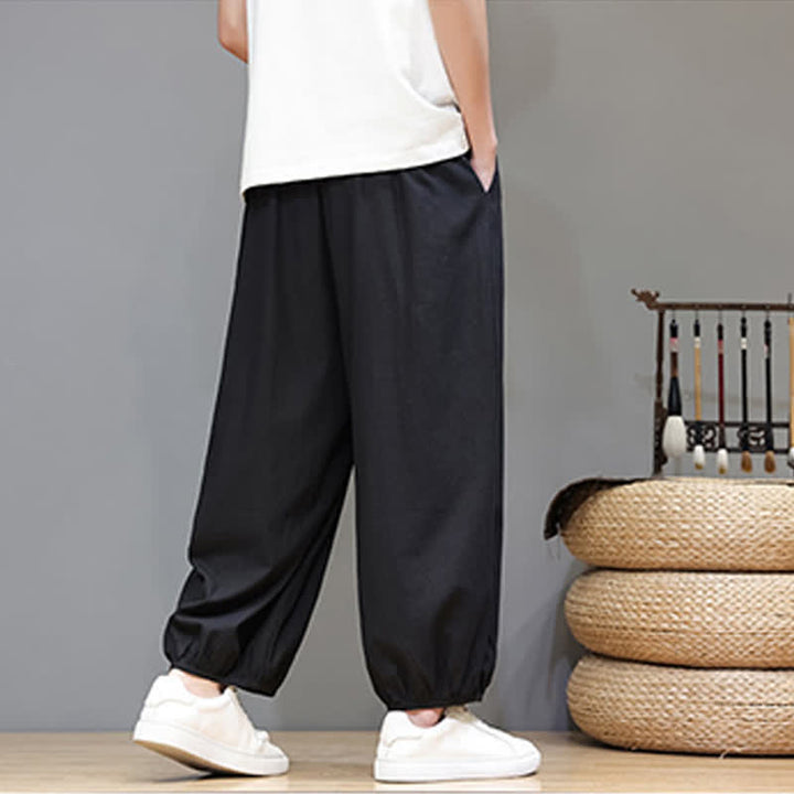 Buddha Stones Pantalones harem cortos para hombre Summer Zen con cintura elástica y puños, con bolsillos. - image 30