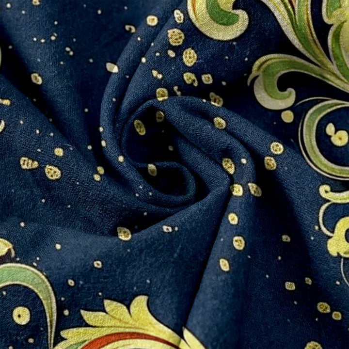 Buddha Stones Pantalones de mujer de algodón puro con estampado floral paisley vibrante, cintura elástica y bolsillos. - image 3
