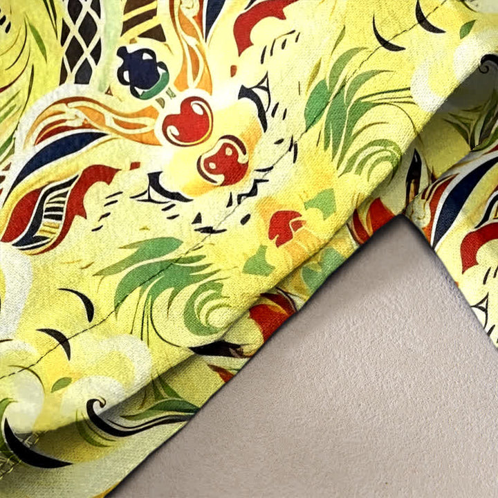 Buddha Stones Pantalones de mujer de algodón puro con estampado floral paisley vibrante, cintura elástica y bolsillos. - image 2
