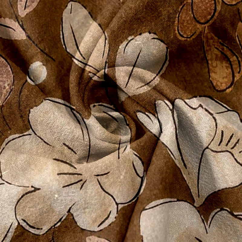 Buddha Stones Pantalones de mujer de algodón puro con estampado floral, cintura elástica y bolsillos. - image 3