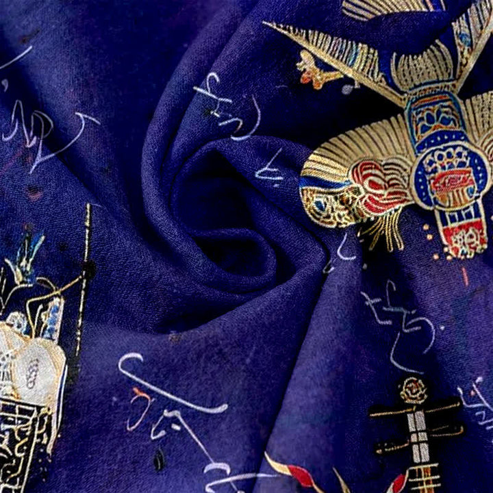 Buddha Stones Pantalones de mujer de algodón puro con estampado floral pequeño y cintura elástica con bolsillos. - image 3