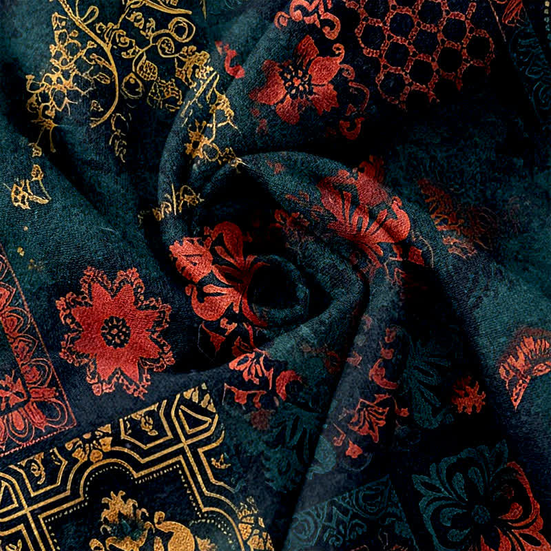 Buddha Stones Pantalones de mujer de algodón con estampado floral, cintura elástica y bolsillos. - image 3