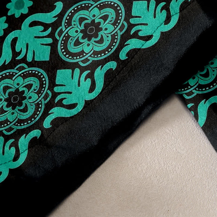 Buddha Stones Pantalones de mujer de algodón puro con estampado de mandala, cintura elástica y bolsillos. - image 2