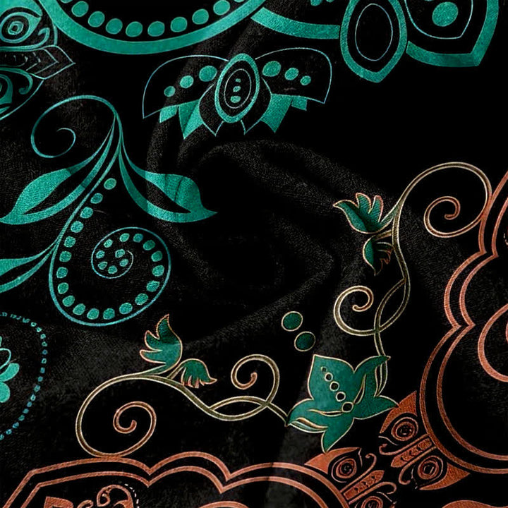 Buddha Stones Pantalones de mujer de algodón puro con estampado de mandala, cintura elástica y bolsillos. - image 3