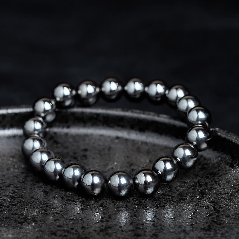 Buddha Stones Pulsera poderosa de cuentas de hematita natural - image 2