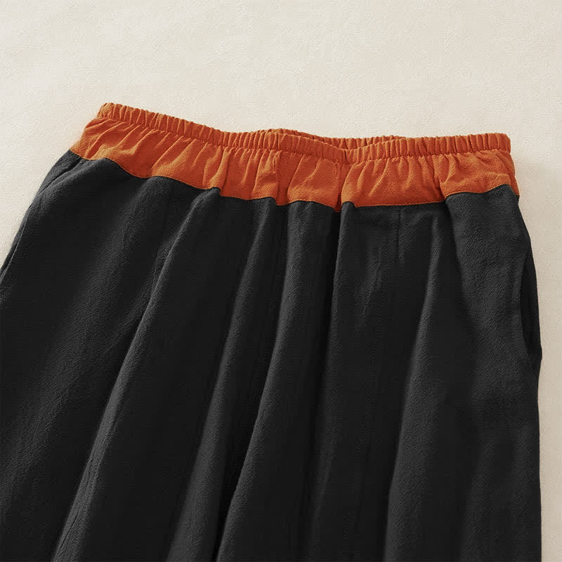 Buddha Stones Pantalones harem de algodón liso con cordón ajustable y bolsillos para mujer, estilo casual de primavera. - image 8