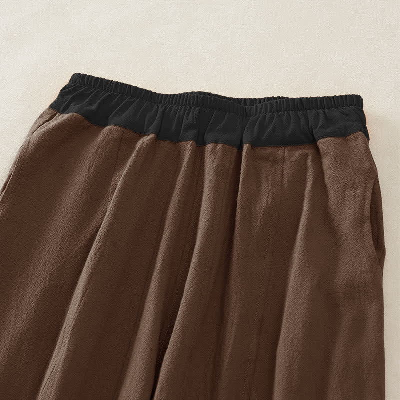 Buddha Stones Pantalones harem de algodón liso con cordón ajustable y bolsillos para mujer, estilo casual de primavera. - image 14