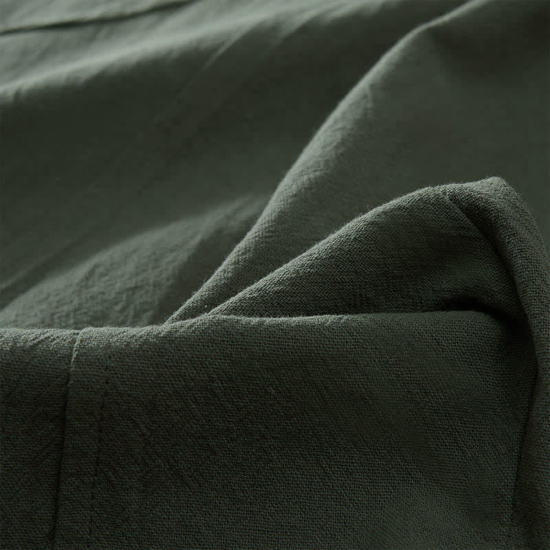 Buddha Stones Pantalones harem de algodón liso con cordón ajustable y bolsillos para mujer, estilo casual de primavera. - image 5