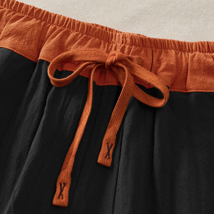 Buddha Stones Pantalones harem de algodón liso con cordón ajustable y bolsillos para mujer, estilo casual de primavera. - image 7