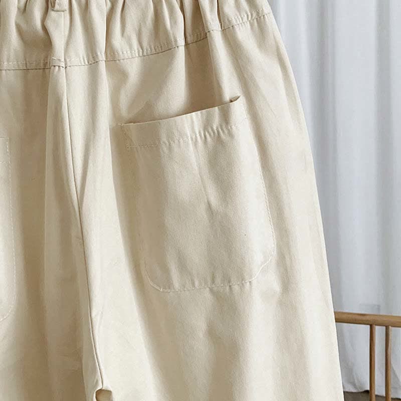 Buddha Stones Pantalones harem lisos de verano para mujer, con botones y bolsillos. - image 12