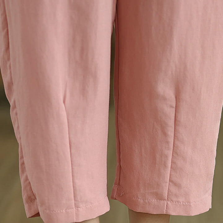 Buddha Stones Pantalones casuales de verano para mujer, de color liso, corte ajustado y con bolsillos. - image 22