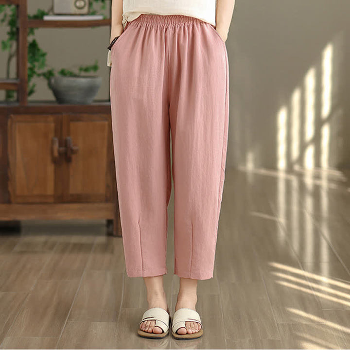 Buddha Stones Pantalones casuales de verano para mujer, de color liso, corte ajustado y con bolsillos. - image 20