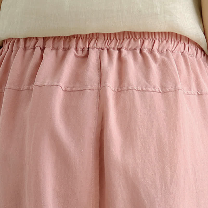 Buddha Stones Pantalones casuales de verano para mujer, de color liso, corte ajustado y con bolsillos. - image 25