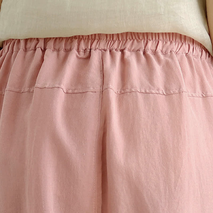 Buddha Stones Pantalones casuales de verano para mujer, de color liso, corte ajustado y con bolsillos. - image 25