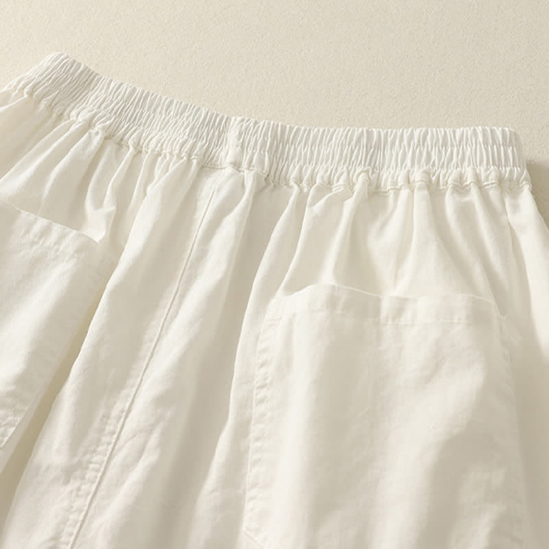 Buddha Stones Pantalones de verano informales para mujer con cintura elástica, corte ajustado y bolsillos. - image 16