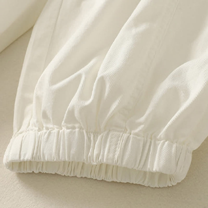 Buddha Stones Pantalones de verano informales para mujer con cintura elástica, corte ajustado y bolsillos. - image 13