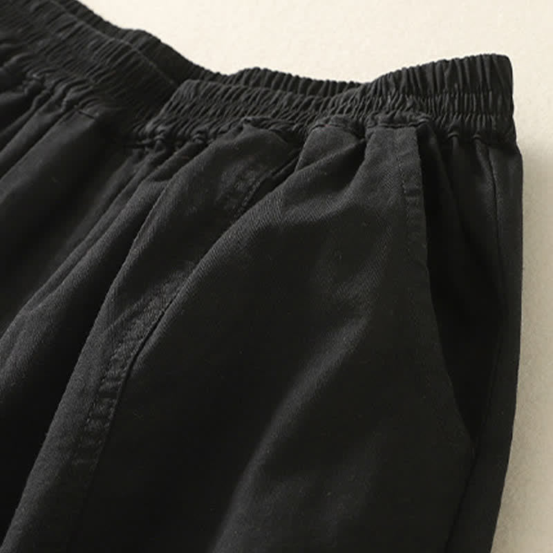 Buddha Stones Pantalones de verano informales para mujer con cintura elástica, corte ajustado y bolsillos. - image 6