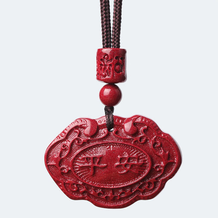 Buddha Stones Collar de la suerte con cuerda y candado Ruyi del personaje de Cinnabar Fu - image 10