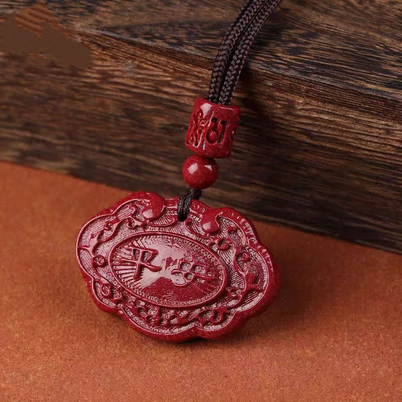 Buddha Stones Collar de la suerte con cuerda y candado Ruyi del personaje de Cinnabar Fu - image 8