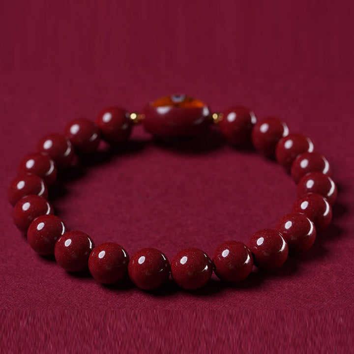 Buddha Stones Pulsera de bendición de los cinco dioses de la riqueza con cinabrio natural - image 12