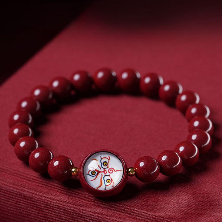 Buddha Stones Pulsera de bendición de los cinco dioses de la riqueza con cinabrio natural - image 8