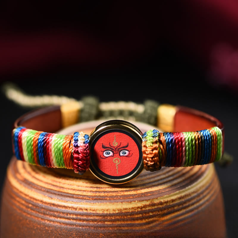 Buddha Stones Pulsera tibetana con la bendición del ojo de Buda de los cinco dioses de la riqueza de las cinco direcciones - image 8