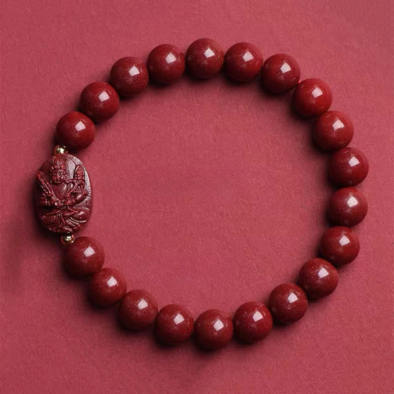 Buddha Stones Pulsera de la bendición del Buda natal del zodíaco chino con cinabrio - Bodhisattva del Vacío del Buey/Tigre (Circunferencia de la muñeca: 15-16 cm) - image 9