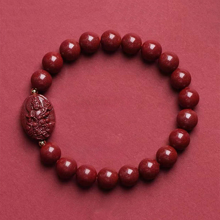 Buddha Stones Pulsera de la bendición del Buda natal del zodíaco chino con cinabrio - Bodhisattva Samantabhadra (Dragón/Serpiente) (Circunferencia de la muñeca: 15-16 cm) - image 12