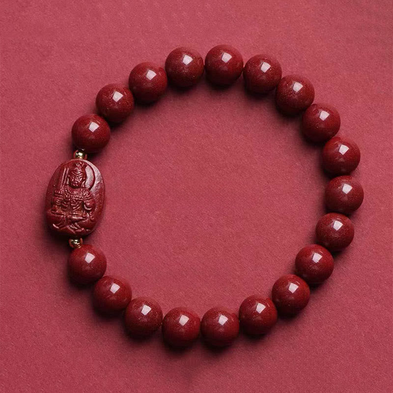 Buddha Stones Pulsera de la bendición del Buda natal del zodíaco chino con cinabrio - Gallo-Acalanatha (Circunferencia de la muñeca: 15-16 cm) - image 14