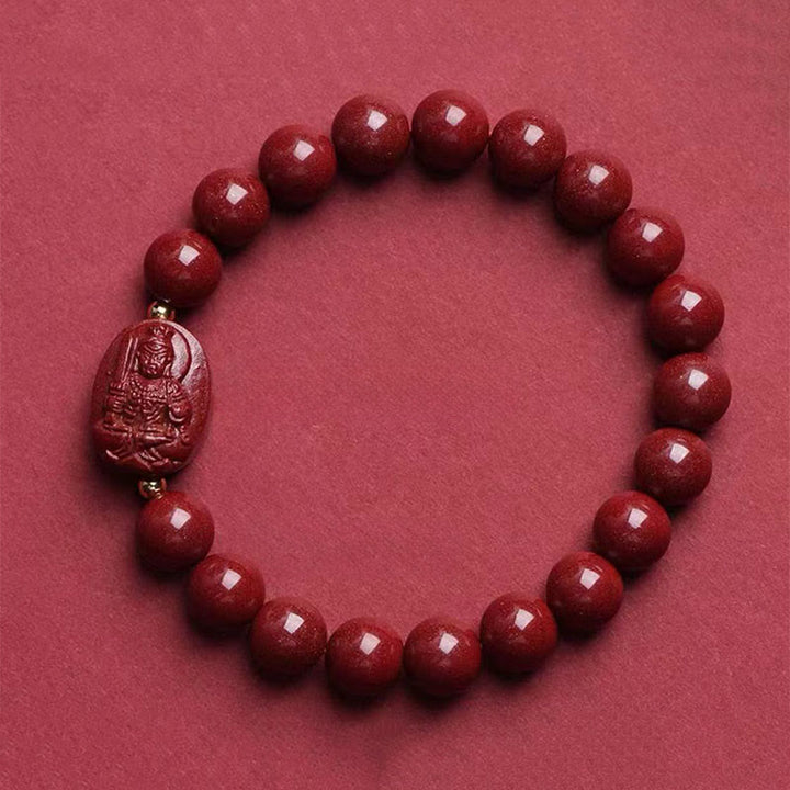 Buddha Stones Pulsera de la bendición del Buda natal del zodíaco chino con cinabrio - Gallo-Acalanatha (Circunferencia de la muñeca: 15-16 cm) - image 14