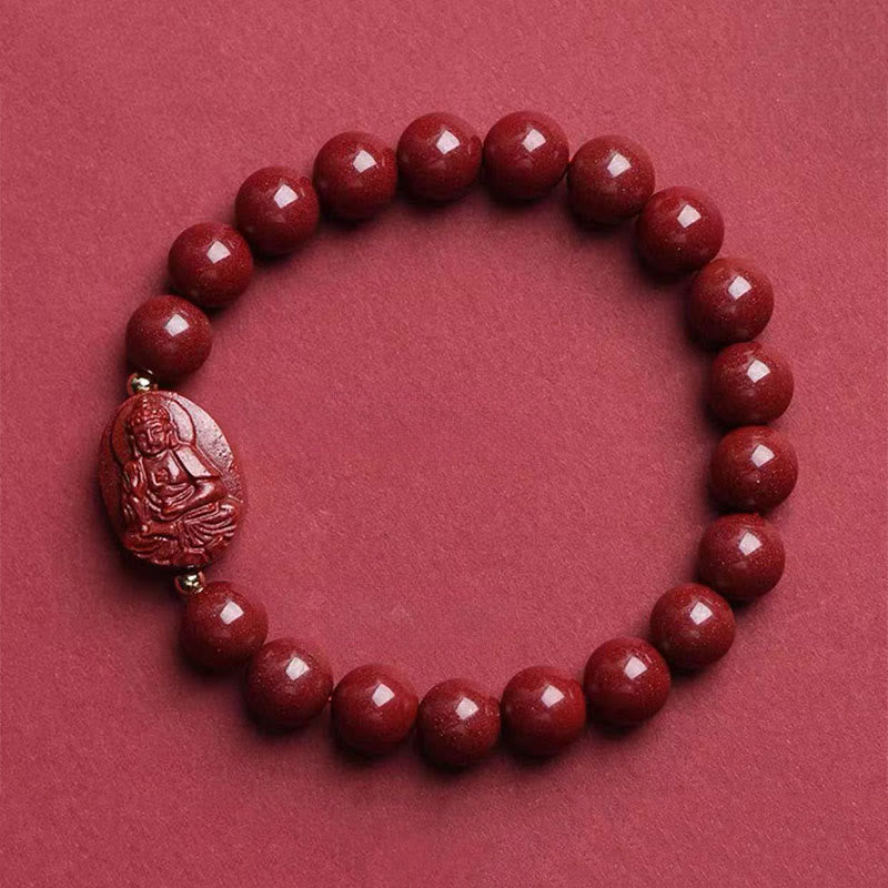 Buddha Stones Pulsera de la bendición del Buda natal del zodíaco chino con cinabrio - Buda Amitabha con forma de perro o cerdo (circunferencia de la muñeca: 15-16 cm) - image 15