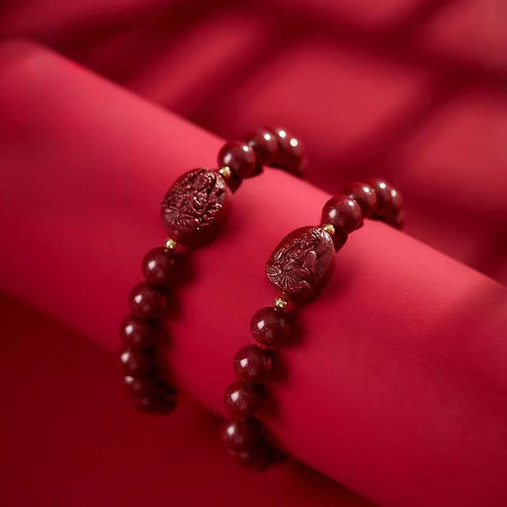 Buddha Stones Pulsera de la bendición del Buda natal del zodíaco chino con cinabrio - image 17