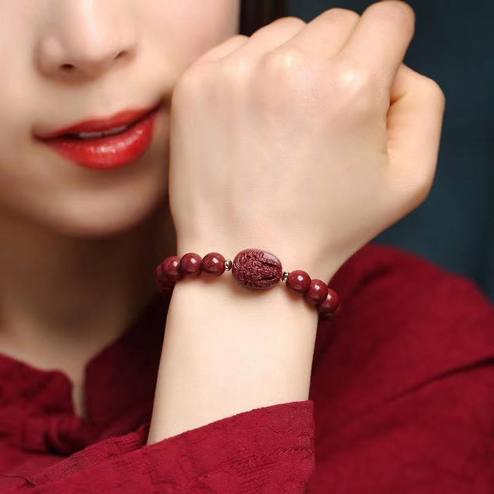 Buddha Stones Pulsera de la bendición del Buda natal del zodíaco chino con cinabrio - image 2