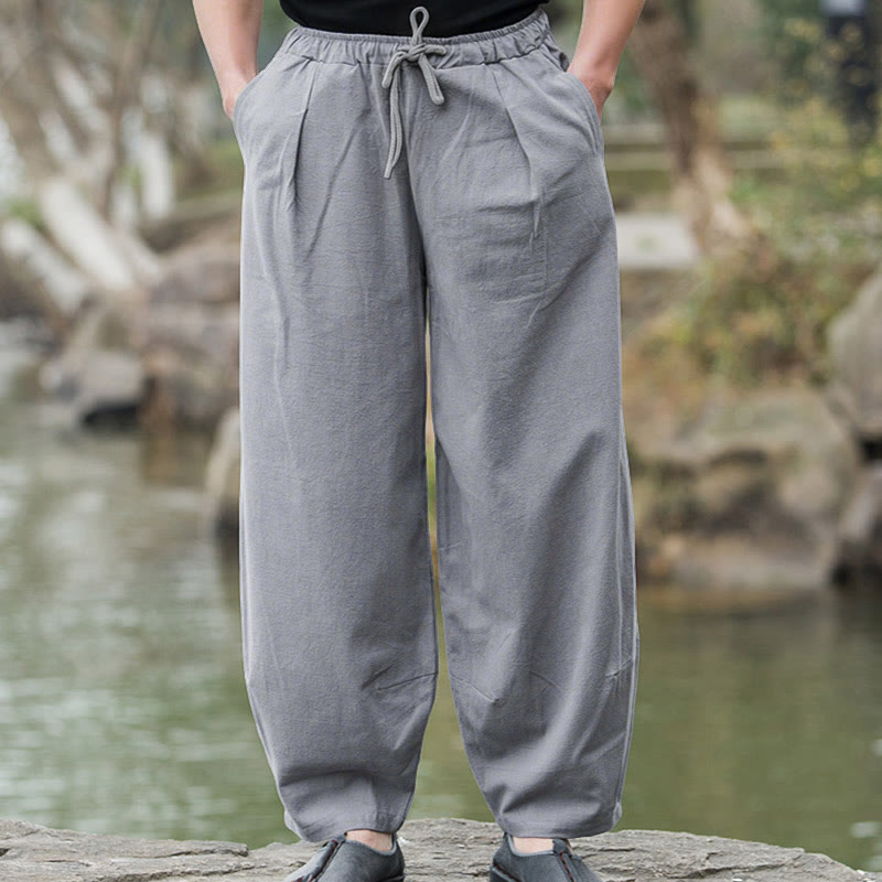 Pantalones bombachos casuales lisos con bolsillos para hombre Buddha Stones - Gris - US/UK/AU44, UE 54 (5XL) - image 10