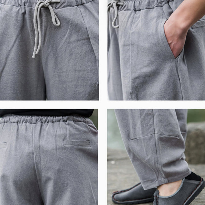 Pantalones bombachos casuales lisos con bolsillos para hombre Buddha Stones - image 15