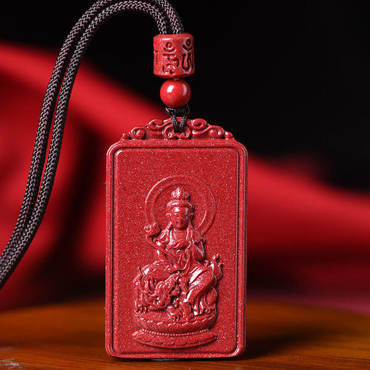 Buddha Stones Colgante de collar con la bendición del Buda natal del zodíaco chino de cinabrio - image 11