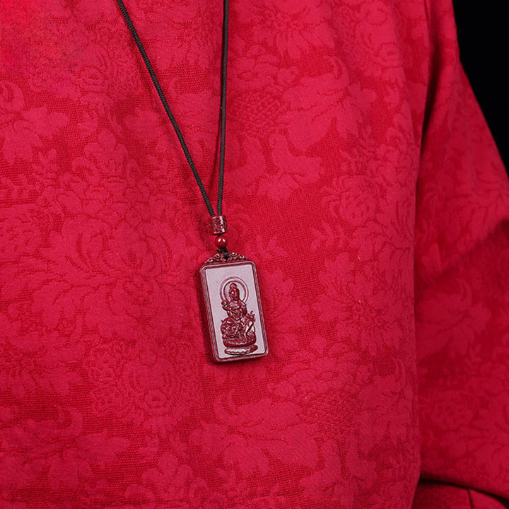Buddha Stones Colgante de collar con la bendición del Buda natal del zodíaco chino de cinabrio - image 15